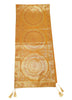 Mustard Table Runner 72x16" Banarasi Silk Brocade Mandala Dining Decor Cloth