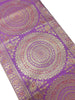 Magenta Banarasi Table Runner 72x16" Silk Brocade Mandala Dining Decor Cloth
