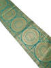 Teal Green Table Runner 72x16" Banarasi Silk Brocade Mandala Dining Decor Cloth