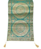 Teal Green Table Runner 72x16" Banarasi Silk Brocade Mandala Dining Decor Cloth