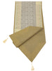 Banarasi Table Runner Indian Brown Silk Brocade Paisley Dining Decor Cloth Gift