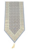 Gray Banarasi Table Runner Silk Brocade Paisley Dining Decor Indian Gift Cloth