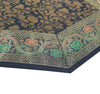 Black Banarasi Table Runner Silk Brocade Floral Dining Decor Indian Gift Cloth