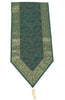 Bottle Green Table Runner DiningDecor Indian Banarasi Silk Brocade Paisley Gift
