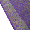 Banarasi Table Runner Purple Silk Brocade Paisley Indian Dining Decor Gift Cloth
