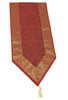 Red Ethnic Banarasi  Table Runner Dining Decor Indian Silk Brocade Paisley Cloth