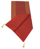Red Ethnic Banarasi  Table Runner Dining Decor Indian Silk Brocade Paisley Cloth