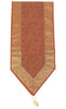 Banarasi Table Runner Rust Silk Brocade Paisley Dining Decor Indian Gift Cloth
