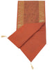 Banarasi Table Runner Rust Silk Brocade Paisley Dining Decor Indian Gift Cloth