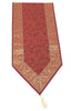 Maroon Banarasi Table Runner Silk Brocade Paisley Dining Decor Indian Gift Cloth