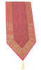 Pink Table Runner Dining Decor Indian Banarasi Silk Brocade Paisley Gift Cloth