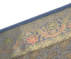 13 PC Gray Table Runner Dining Decor Indian Banarasi Silk Brocade Paisley Cloth