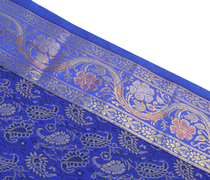 13 PC Blue Dining Table Runner Set Decor Banarasi Silk Brocade Paisley Gift