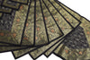 13 PC Black Dining Table Runner Set Decor Banarasi Silk Brocade Paisley Gift