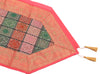 13 PC Dining Table Runner Mat Set Decor Banarasi Silk Brocade Paisley MultiColor