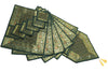 13 PC Green Dining Table Runner Set Decor Banarasi Silk Brocade Paisley Gift