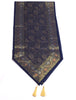 13 PC Navy Blue Dining Table Runner Set Decor Banarasi Silk Brocade Paisley Gift