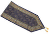 13 PC Navy Blue Dining Table Runner Set Decor Banarasi Silk Brocade Paisley Gift