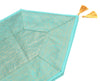13 PC Aqua Blue Dining Table Runner Set Decor Banarasi Silk Brocade Paisley Gift