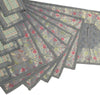 13 PC Gray Dining Table Runner Set Decor Banarasi Silk Brocade Paisley Gift