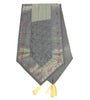 13 PC Gray Dining Table Runner Set Decor Banarasi Silk Brocade Paisley Gift