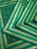 13PC Table Runner Dark Green Banarasi Silk Brocade Paisley Indian Decor Gift