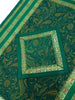 13PC Table Runner Dark Green Banarasi Silk Brocade Paisley Indian Decor Gift
