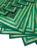 13PC Table Runner Dark Green Banarasi Silk Brocade Paisley Indian Decor Gift