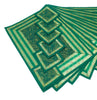 13PC Table Runner Dark Green Banarasi Silk Brocade Paisley Indian Decor Gift