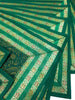 13PC Table Runner Dark Green Banarasi Silk Brocade Paisley Indian Decor Gift