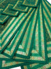 13PC Table Runner Dark Green Banarasi Silk Brocade Paisley Indian Decor Gift