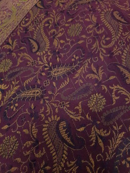 13 PC Wine Table Runner Dining Indian Banarasi Silk Brocade Paisley Decor Cloth