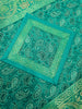 13 PC Table Runner Teal Green Indian Banarasi Silk Brocade Paisley Dining Decor