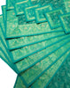 13 PC Table Runner Teal Green Indian Banarasi Silk Brocade Paisley Dining Decor