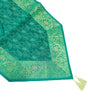 13 PC Table Runner Teal Green Indian Banarasi Silk Brocade Paisley Dining Decor