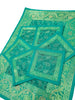 13 PC Table Runner Teal Green Indian Banarasi Silk Brocade Paisley Dining Decor