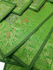 13 PC Indian Green Table Runner Dining Decor  Banarasi Silk Brocade Paisley Gift