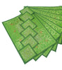 13 PC Indian Green Table Runner Dining Decor  Banarasi Silk Brocade Paisley Gift
