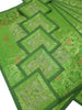 13 PC Indian Green Table Runner Dining Decor  Banarasi Silk Brocade Paisley Gift