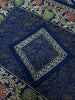 13 PC Indian Banarasi Silk Brocade Paisley Table Runner Dark Blue Dining Decor