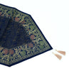 13 PC Indian Banarasi Silk Brocade Paisley Table Runner Dark Blue Dining Decor
