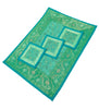13 PC Aqua Green Banarasi Silk Table Runner – Indian Brocade Paisley Decor Gift
