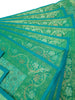 13 PC Aqua Green Banarasi Silk Table Runner – Indian Brocade Paisley Decor Gift