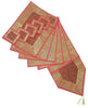 13 PC Coral Banarasi Silk Table Runner Indian Brocade Paisley Dining Decor Gift