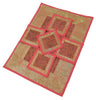 13 PC Coral Banarasi Silk Table Runner Indian Brocade Paisley Dining Decor Gift