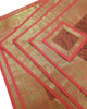 13 PC Coral Banarasi Silk Table Runner Indian Brocade Paisley Dining Decor Gift