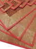 13 PC Coral Banarasi Silk Table Runner Indian Brocade Paisley Dining Decor Gift