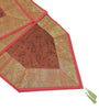 13 PC Coral Banarasi Silk Table Runner Indian Brocade Paisley Dining Decor Gift