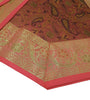 13 PC Coral Banarasi Silk Table Runner Indian Brocade Paisley Dining Decor Gift