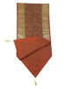 13 PC Indian Banarasi Silk Table Runner – Brown Brocade Paisley Decor Gift Cloth